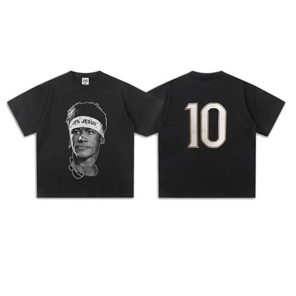 Neymar Fashion Soccer Superstar Print Unisex Fan Cotton T Shirt Comfortable Casual Wear for Football Fans and Everyday Sports