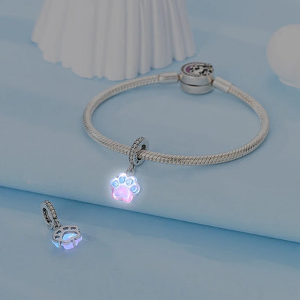 Charm 925 Sterling Silver Pink Pendant Charm Fit Original Charm Bracelet Necklace Beads DIY Jewerlry Accessories