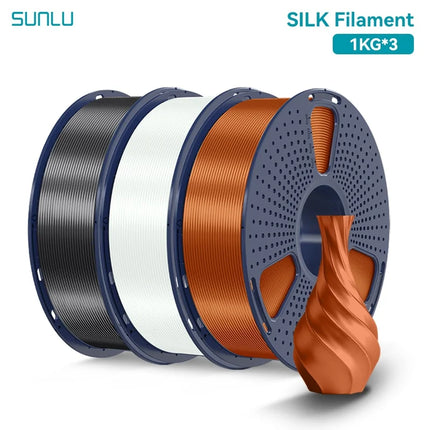 SUNLU 3KG 3D Printer Shiny Silk PLA Filament 1.75mm 1000g 3D Printer Neatly Wound 3D Filament for 3D Printer& 3D Pen