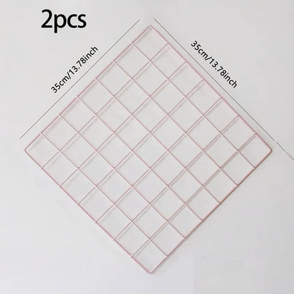 2pcs - Metal photo wall grid panel, decorative iron painting display rack, home decoration and art hanging frame, photo wall