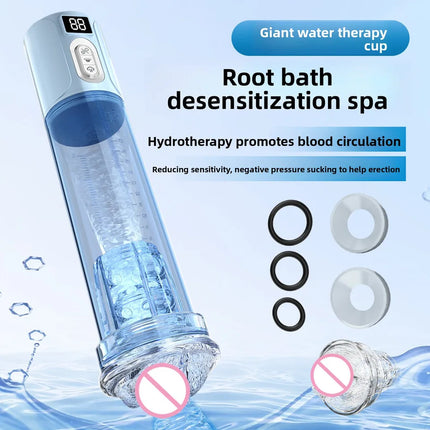 3-Frequency Sucking Penis Pump Inflatable Real Vagina Silicone Inhalation Pump Exercise Glans Male Masturbator Sex Toys For Men