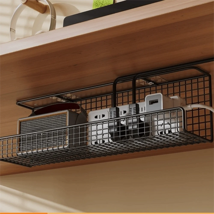 High Quality Under-desk Cable Management Tray No Drill Metal Wire Socket Storage with Clamp Desk Cable Organizer Office