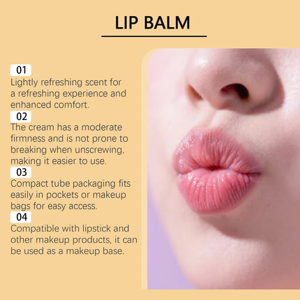 Lip Balm Care Series Lasting Moisturizing Nourishing Lip Care Lemon Turmeric Soothing Tallow Hydrating Balm for Dry Chapped Lips
