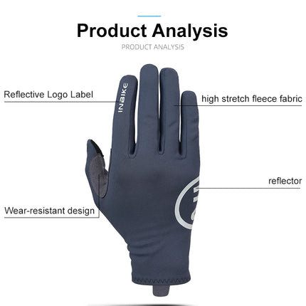 INBIKE 2024 Cycling Gloves Gel Padded for Men Autumn Winter Fleece Road Bike Gloves MTB Full Finger Touchscreen Bike Accessories