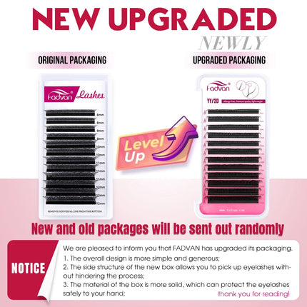 FADVAN YY Eyelashes Extension 2D/3D Faux Mink L+/L/LU(M)/C/D/DD 8-15mm Black/Brown Premade Fan Lashes Extension Makup Tools