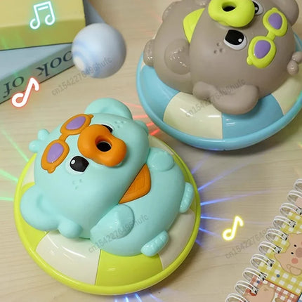 Fun Electric Elephant Sliding Car Suspension Ball Automatic Obstacle Avoidance Music Sound and Light Interactive Children's Toy