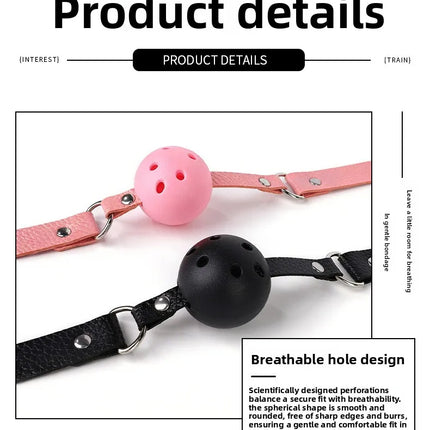 2 Colors Faux Leather Mouth Gag Adjustable Plastic Ball Adult Flirting Fetish Roleplay Game Props Couples BDSM Bondage Sex Toys