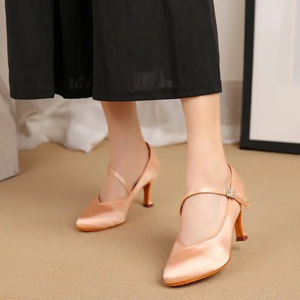Adult High-heeled Modern Latin Dancing Shoes Professional National Standard Dance Practice Women's Waltz Dancing Shoes Flamenco