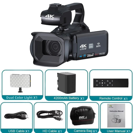 4K Professional Video Cameras for Photography 64MP Ultra HD 18X Digital Zoom Camcorders YouTube Live Streaming Vlog Recorder