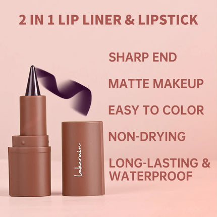 Lip Liner & Lip Gloss Set Shiny Long Lasting Moisturizing Lip Liner and Lip Gloss Combo Multiple Occasions Lips Makeup