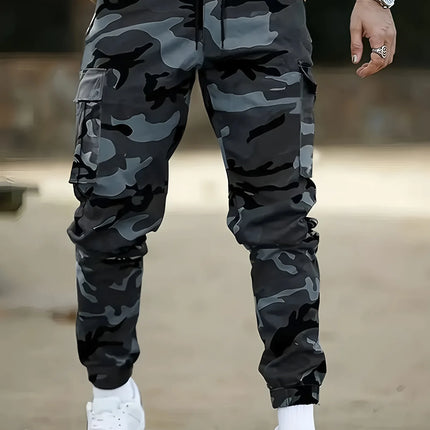 Men's  Camouflage Cargo Pants Sweatpants Outdoor Bunched Long Trousers  Casual Autumn Multi-Pocket Durable Workwear Male Trouser