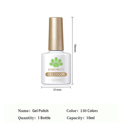 BORN PRETTY 10ml Gel Nail Polish Gel 130 Colors Semi Permanent Solid Nail Gel Varnish Soak Off UV Gel for Base Top Coat