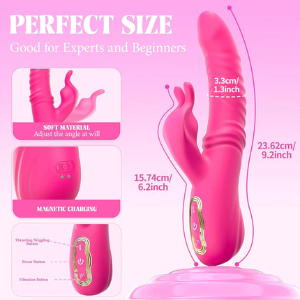 Thrusting Wiggle Rabbit Vibrator for Women Vagina G-Spot Vibrator Clitoris Stimulator Female Masturbation Sex Toy for Women
