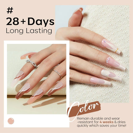 6Pcs Gel Nail Polish Set Milk Tea Popular Color UV Lamp Nail Gel for Nail Art Easy Apply & Soak Off DIY Home Manicure Salon Use