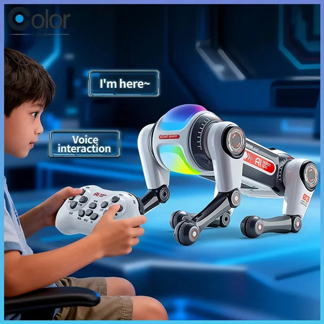 New Dual Remote Controlai Voice Interactive Toy Dog Programming Acrobatics Stunt Expert Children'S Toy Boy