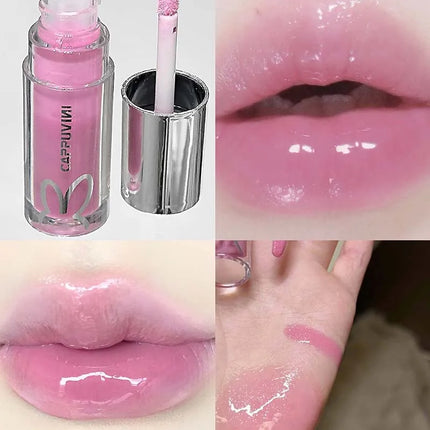 Brown Glitter Lip Glaze Lasting Shimmer Mirror Water Lip Gloss Waterproof Jelly Plumping Lipstick Make Up Moisturizing Lip Tint
