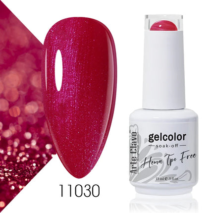 Arte Clavo Red Color Series Nail Polish UV Soak Off Varnish 15ml Manicure Nail Art Long-lasting Hema Tpo Free Gel Nail Polish