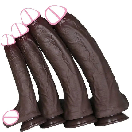 Realistic Soft Big Black Dildo Double Silicone Suction Cup Penis Female Vaginal Masturbation Cock Woman Man Anal Adult Sex Toy