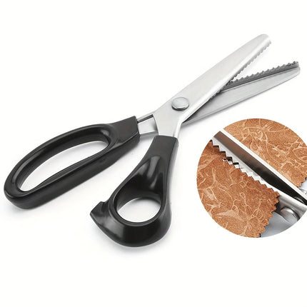 High-carbon Stainless Steel Zigzag Scissors -Sharp Triangle Teeth for Precise Cutting,Ideal for DIY Handiwork, Sewing, Tailoring