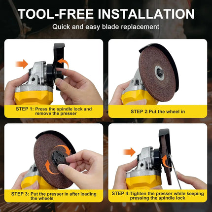 Brushless Electric Angle Grinder/Sander 8,500 rpm WITH 2 48V Lithium Batteries and 10 Saw Blades