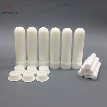 20-200set Colorful Plastic Nasal Inhalers Sticks Refill for Perfume with High Quality Replacement Cotton Wicks for Essentail Oil