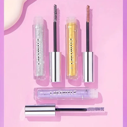 Waterproof Diamond Shine Volume Curl Mascara - Glitter Snow Effect, Smudge-proof Eye Makeup for All Skin Types Women's Cosmetics