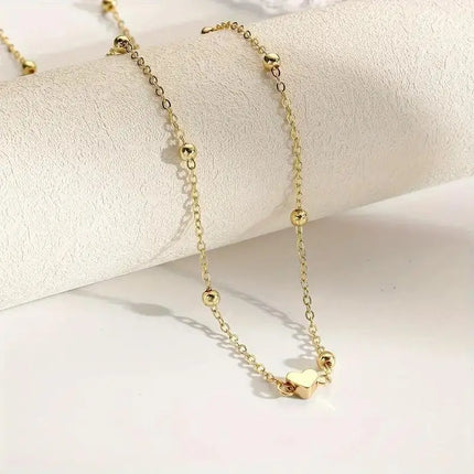 Bikini Waist Chains  Body Jewelry Accessories Girls Simple Heart Beaded Belly Chains For Women Fashion Metal Beach