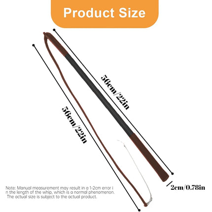 Professional Genuine Leather Dog Training Whip - Powerful & Durable Cowhide K9 Whip with Anti-Slip Handle for Pet Behavior Corre