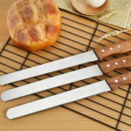 10/14 Inch Stainless Steel Serrated Bread Knife, Fine-Tooth Long Cake Cutter for Baguette Loaf Slicing Kitchen Baking Tools