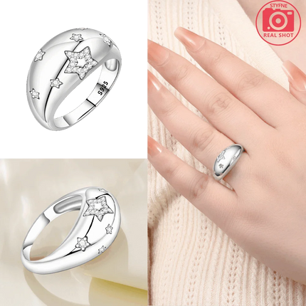 Original Romantic Heart-shaped White Zircon Shell Bowknot Rings 925 Sterling Silver  Women Jewelry Valentine's Day Birthday Gift