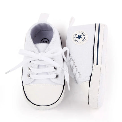 New Baby Shoes Boys Girls Classic Canvas Casual Sneakers Newborn First Walker Toddler Soft Sole Non-Slip Walking Shoes D2486