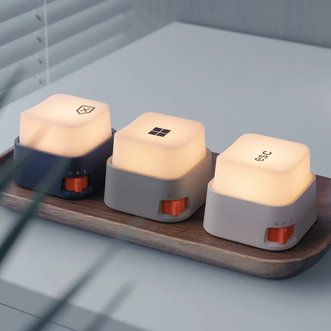 Mini Keyboard Lamp Creative Decompression Artifact Night Light Desktop Atmosphere Lamp Bedroom Bedside Lamp Rechargeable