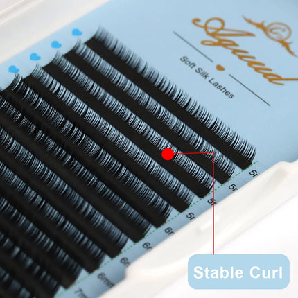 AGUUD Premium Bottom Lash J B Curl 0.03/0.05/0.07/0.10/0.15/0.20 5-6-7mm Mix 15-20mm Matte Classic Eyelash Extensions Lower Lash