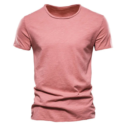 Brand Quality 100% Cotton Men's T-shirt V-neck Fashion Design Slim Fit Solid T-shirts Male Tops Tees Short Sleeve T-Shirt For Men