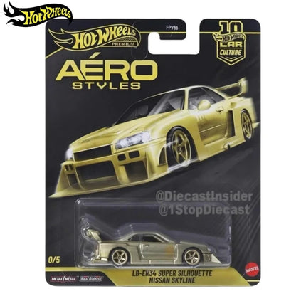 New Hot Wheels Premium Car Culture AERO STYLES FPY86 Nissan Skyline 1/64 Alloy Car Model Collection Toy Boy's Birthday Gift Toy