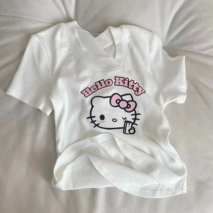 Hello Kitty Kids Pajamas Set Cute Household Clothes Children's T-Shirt Shorts 2Piece Anime Kawaii Loungewear Kids Festival Gifts