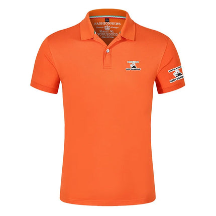 Don't Be A Loser, Keep Gambling Printing Fashion 2025 New Men's Summer Solid Color Short Sleeve Classic Slim Fit Polo Shirt Tops