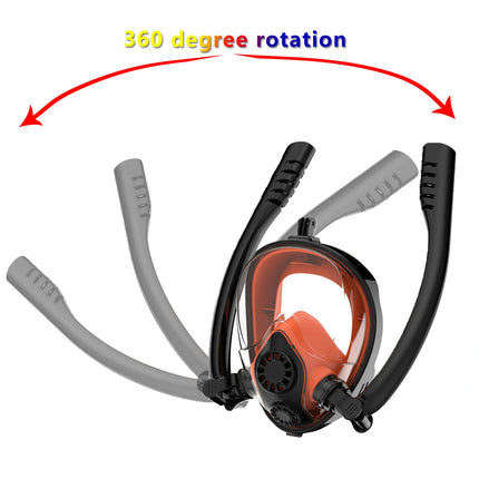 DEDEPU Full Face Snorkel Mask Double Breathing Tube 180° Wide-Eye Panoramic Vision Advanced Anti-Fog Swim Leak-Proof Adventures
