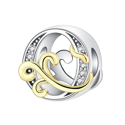 925 Sterling Silver  A-Z 26 English Letters Retro Fashion Pendant Fit Original Bracelet Charm Beads Necklace Diy Female Jewelry