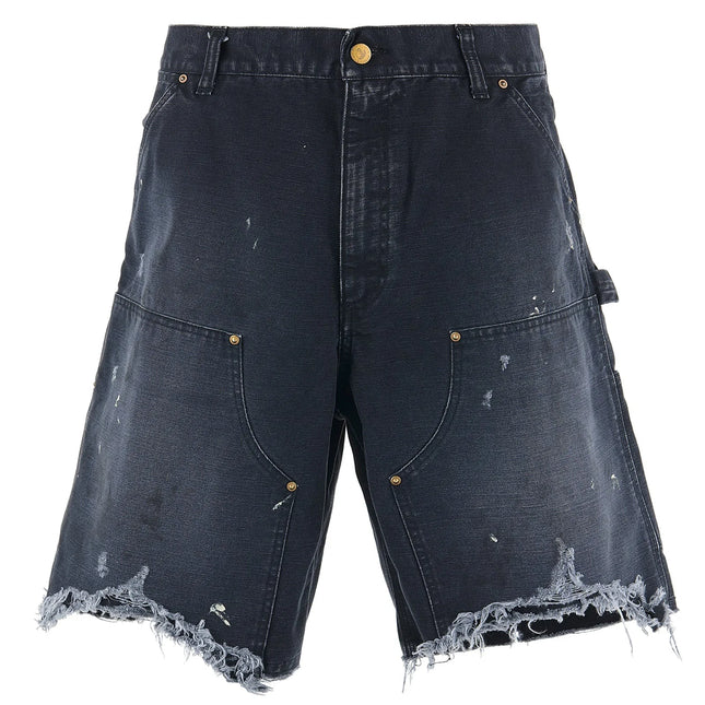 Saint Michael Summer Trendy Hot-selling Double-knee Patch Ink-wash Casual Shorts for Men and Women Sports Overalls