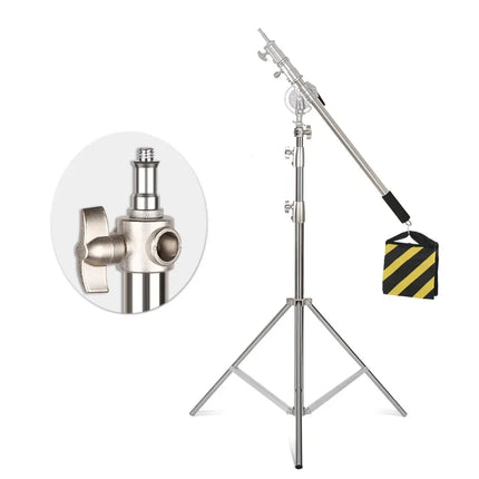 290cm Stainless Steel Tripod Metal Light Stand l Air Pressure Bearing 15kg For Ring Light Live Youtube and Photography Softbox