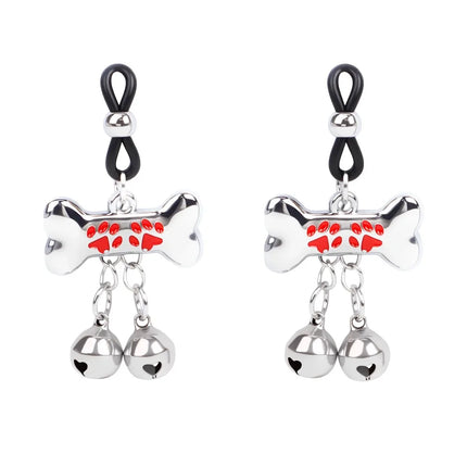 Puppy Bone Bell Nipple Clamps Sexy Adjustable Women's Nipple Clamps for Breast SM Small Bells Adult Novelty Flirting and Teasing