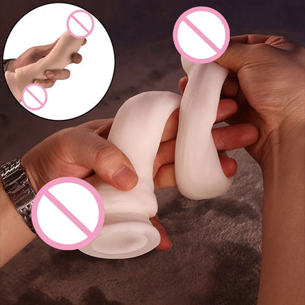 Super Soft Realistic Dildo for Women with Suction Cup Perfect Size Big Penis Female Masturbator Silicone Skin Feel Dick Sex Toy
