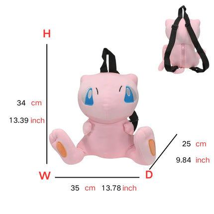 Pokemon Plush Backpack Gengar Mimikyu Eevee Snorlax Charmander Charizard Mew Rowlet Stuffed Toys Shoulder Bag for Kids Gifts