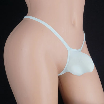 Homme Sexy Men Gay Underwear Penis Pouch Micro G String Transparent U Convex Ice Silk Thong Jockstrap Men Sissy Panties Lingerie