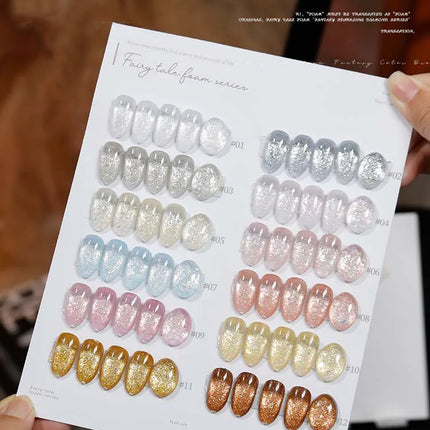 Colorful Nail Gel Holographic Opal Glitter Polish Multi-Color Sparkle Gel for Nail Art Professional Salon Gel with Diamond Shine