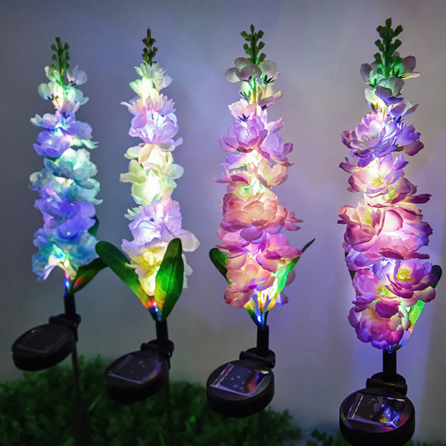1pc Solar powered hyacinth lawn lights are suitable for courtyards, trails, holiday gatherings, gardens, and Mother's Day gifts