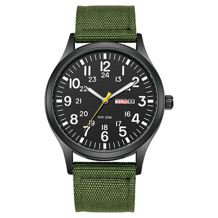 2024 TPW Field Watch Easy Reading Fabric Strap 24-Hour Display Quartz Movement