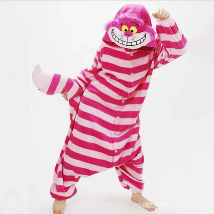 Alice In Wonderland Animation Cheshire Cat One-Piece Pajamas Parent-Child Costume Cosplay Party Costume Children Pajama