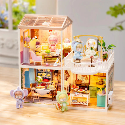 Rolife DIY Miniature House Kits Super Creator Model Courtyard Diorama Kit Perfect Christmas Birthday Gift for Adults Kids